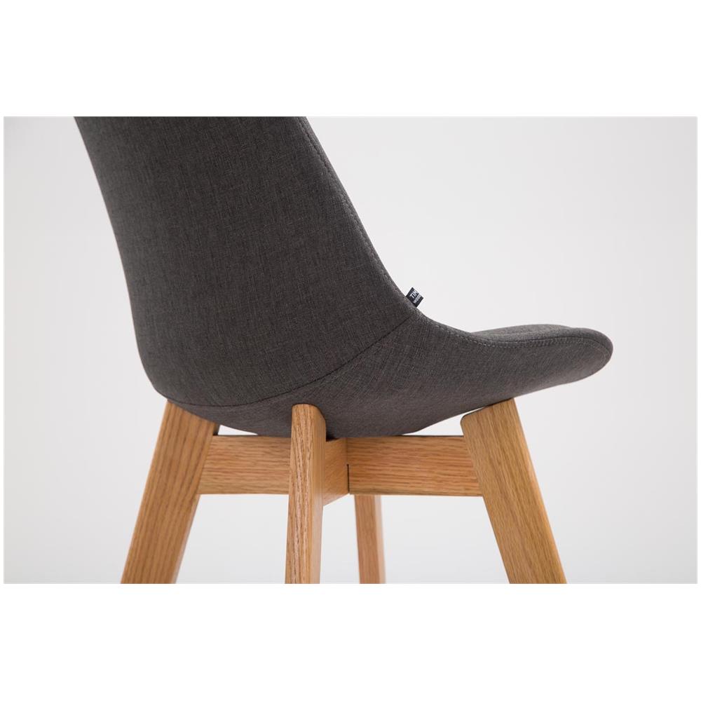 Sgabello Alto Imbottito Bar Metz in Tessuto I Sgabello Bancone Telaio in Legno I Sgabello con Poggiapiedi I Sedia da Bar Grigio Scuro Natura - Foto 5