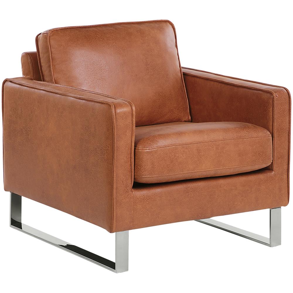 Poltrona In Similpelle Marrone Dorato Vind - Foto 1