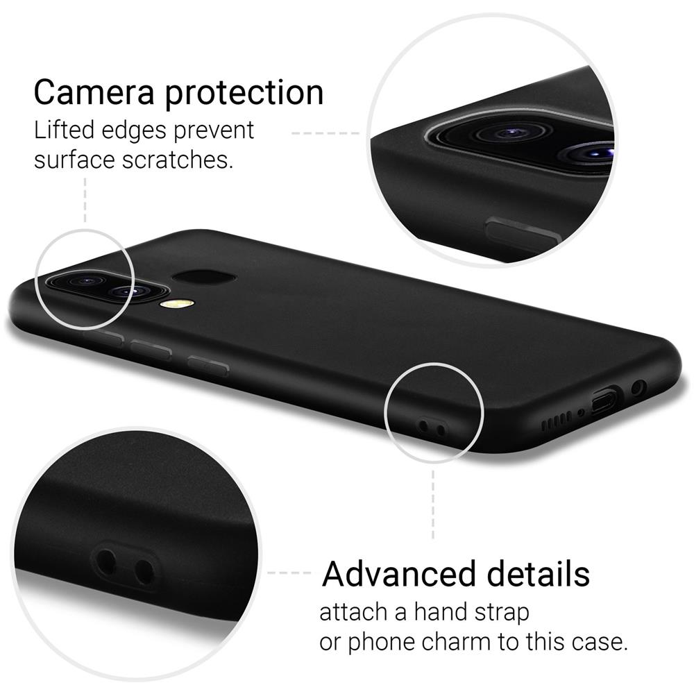 Lifestyle. Cover Per Samsung A20e, Nero - Custodia In Silicone Liquido Con Finitura Opaca E Fodera Morbida In Microfibra - Foto 5