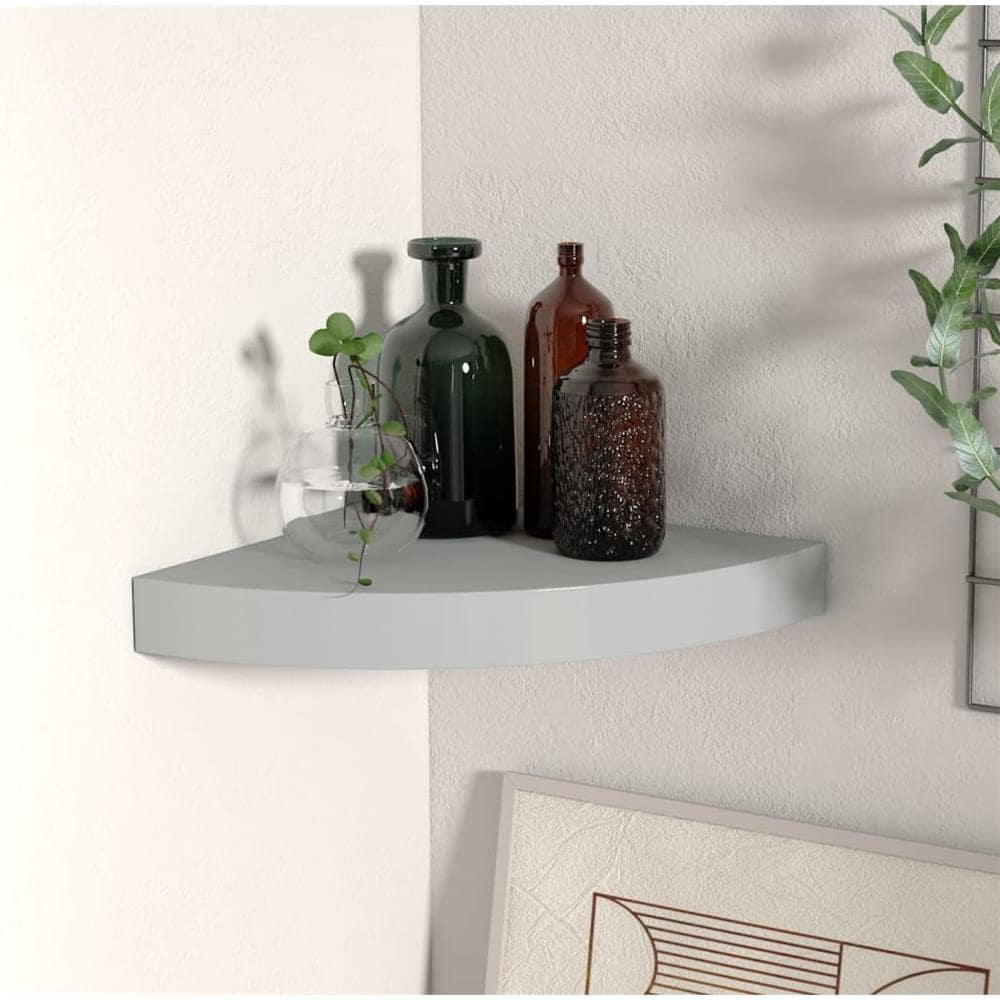 Scaffale Angolare A Parete Grigio 25x25x3,8 Cm In Mdf - Foto 1