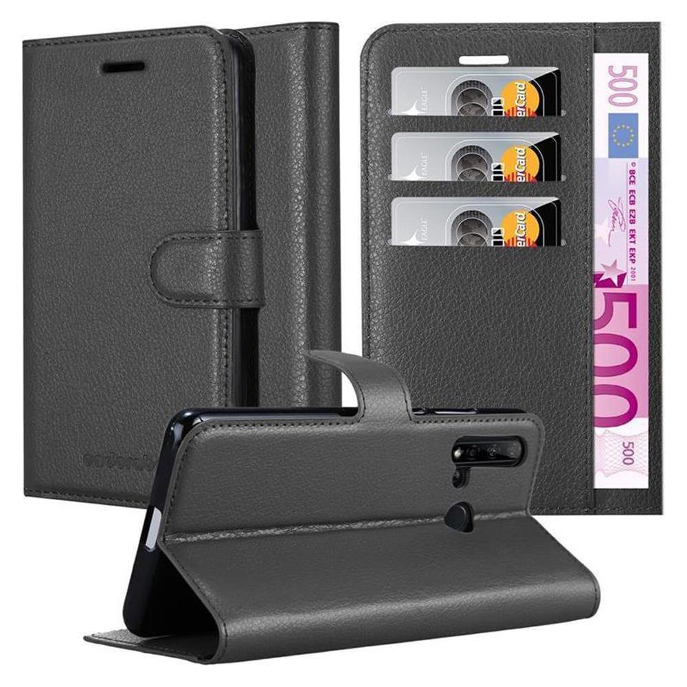 Custodia Compatibile Con Huawei Nova 5i / P20 Lite 2019 In Nero Carbone - Coperchio Protettiva Con Chiusura Magnetica, Funzione Stand E Tasca Per Le Carte - Foto 1