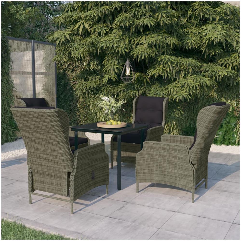Set Mobili Da Pranzo Per Giardino 5 Pz Marrone - Foto 1