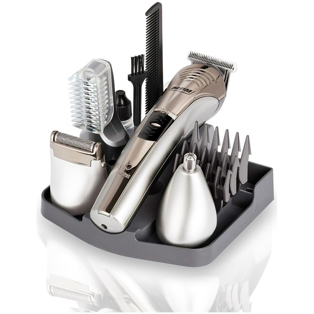 Mpm Mmw-04 Set Di Tagliacapelli A Batteria, Rasoio Da Uomo, Testa, Barba E Corpo Grigio - Foto 1