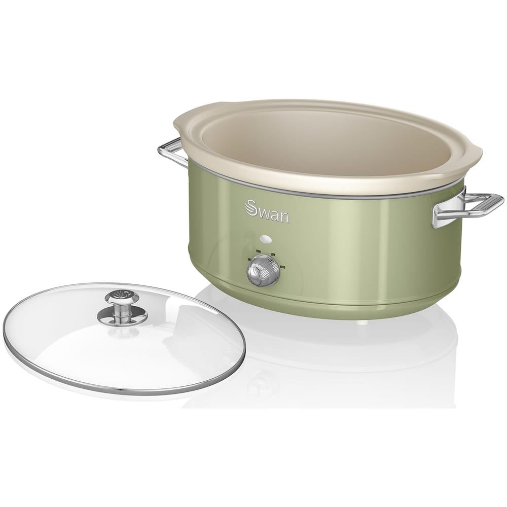 Swan Sf17031gneu Retro Slow Cooker 6,5l Pentola Rimovibile In Ceramica Antiaderente Senza Pfoa 320w Verde - Foto 2