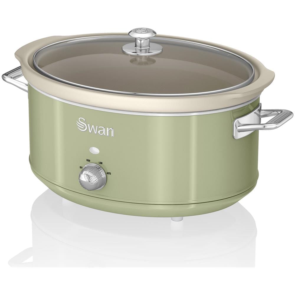 Swan Sf17031gneu Retro Slow Cooker 6,5l Pentola Rimovibile In Ceramica Antiaderente Senza Pfoa 320w Verde - Foto 8