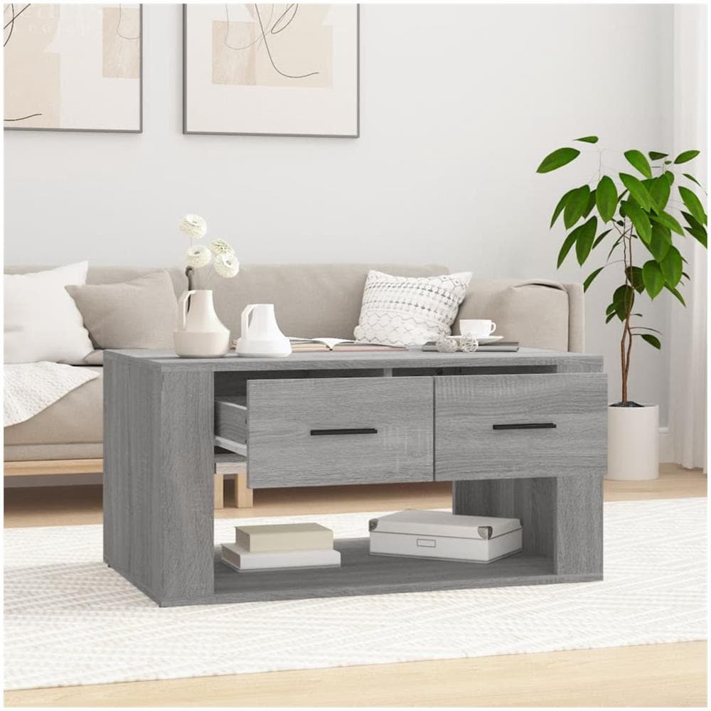 Tavolino Da Salotto Grigio Sonoma 80x50x40 Cm Legno Multistrato - Foto 3