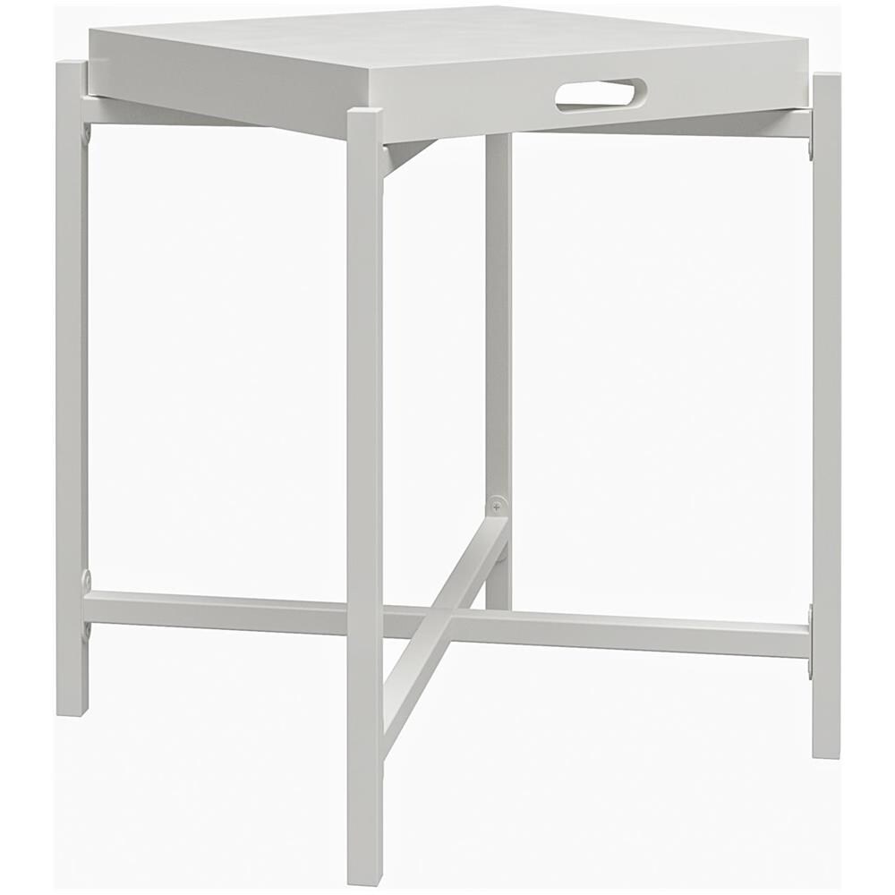 Poly Tavolino Con Piano A Vassoio Rimovibile In Mdf Bianco - Foto 1
