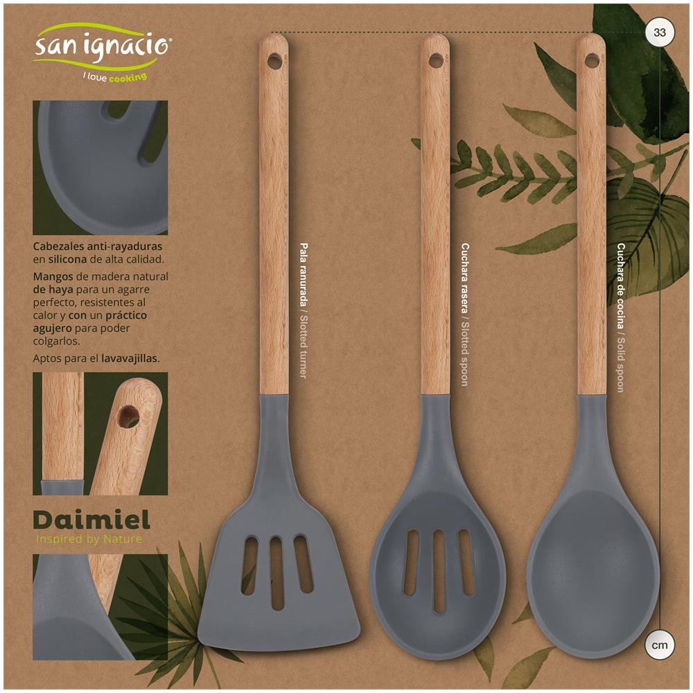 Set Di 3 Padelle Con Griglia 26 Cm E 28x28 Cm In Alluminio Forgiato E Set Di 3 Utensili Da Cucina - Foto 2