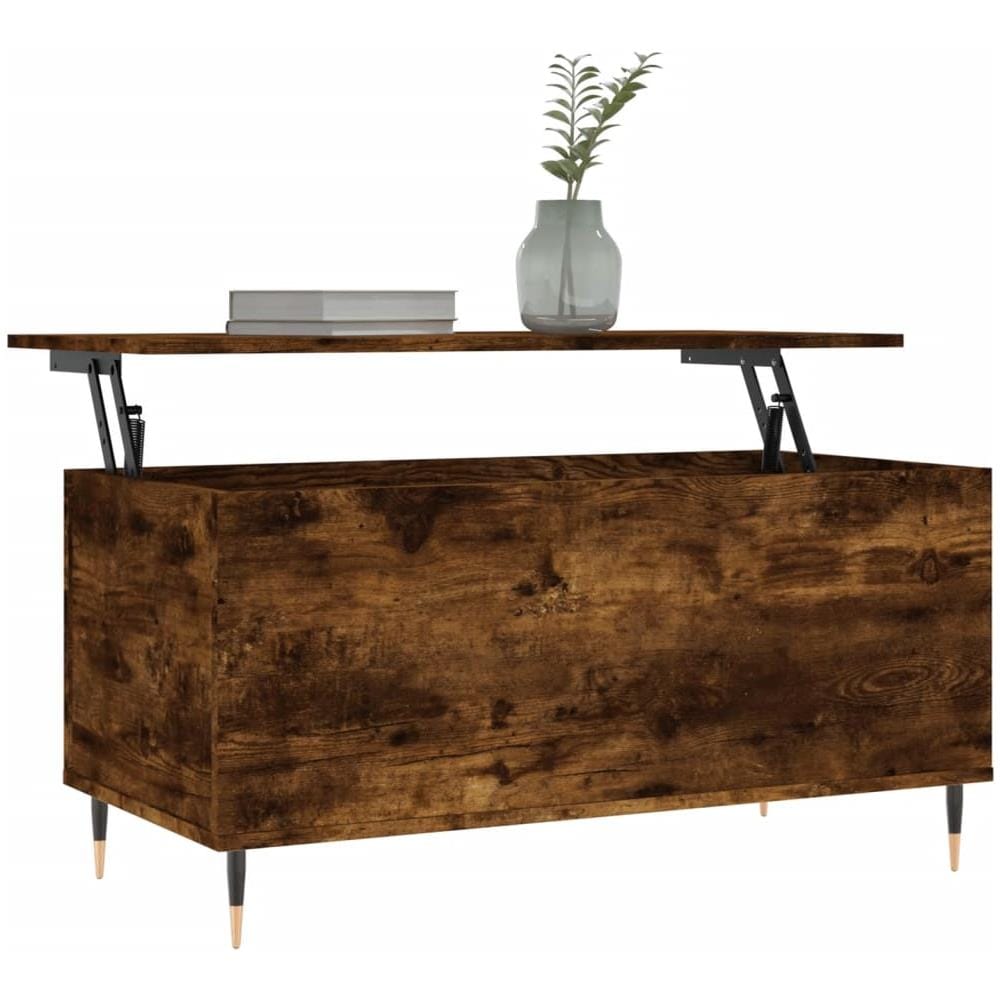 Tavolino Da Salotto Rovere Fumo 90x44,5x45 Cm Legno Multistrato - Foto 3