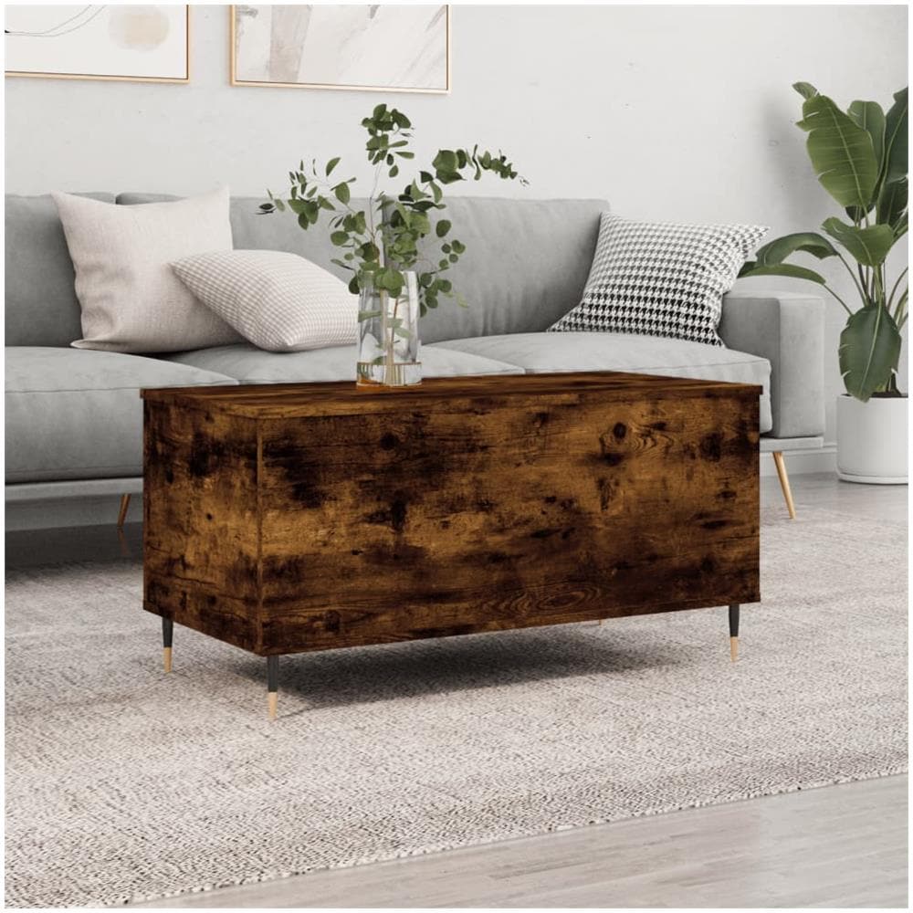 Tavolino Da Salotto Rovere Fumo 90x44,5x45 Cm Legno Multistrato - Foto 1
