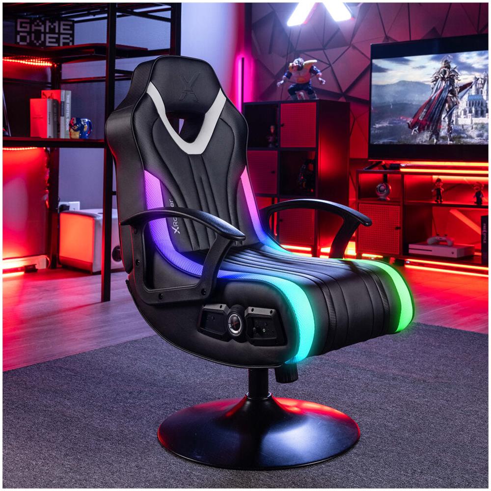 Fury 2.1 RGB Sedia da gioco per console Seduta imbottita Nero, Bianco - Foto 2
