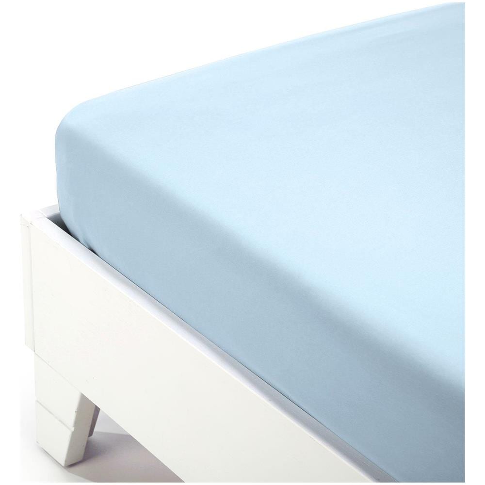 Lenzuolo Inferiore Jersey In Jersey Di Cotone Colore Turchese Misura Singolo - Foto 1