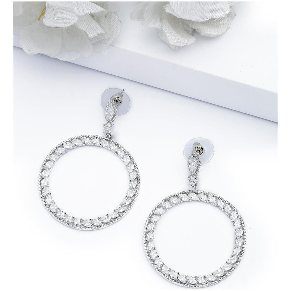 Orecchini a Goccia Cerchietti Abbaglianti - Foto 1