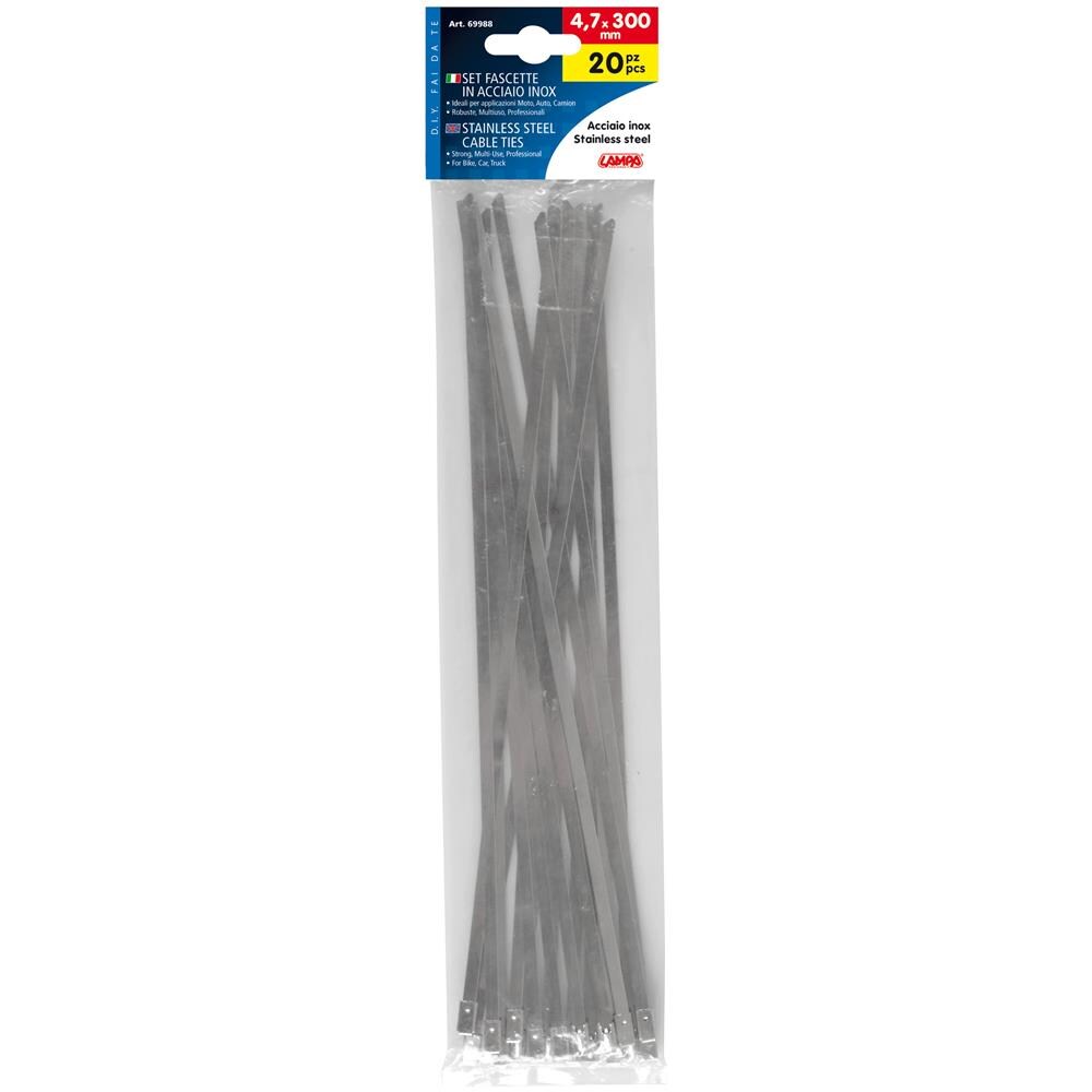Fascette In Acciaio Inox, Set 20 Pz - 4,7x300 Mm - Foto 3