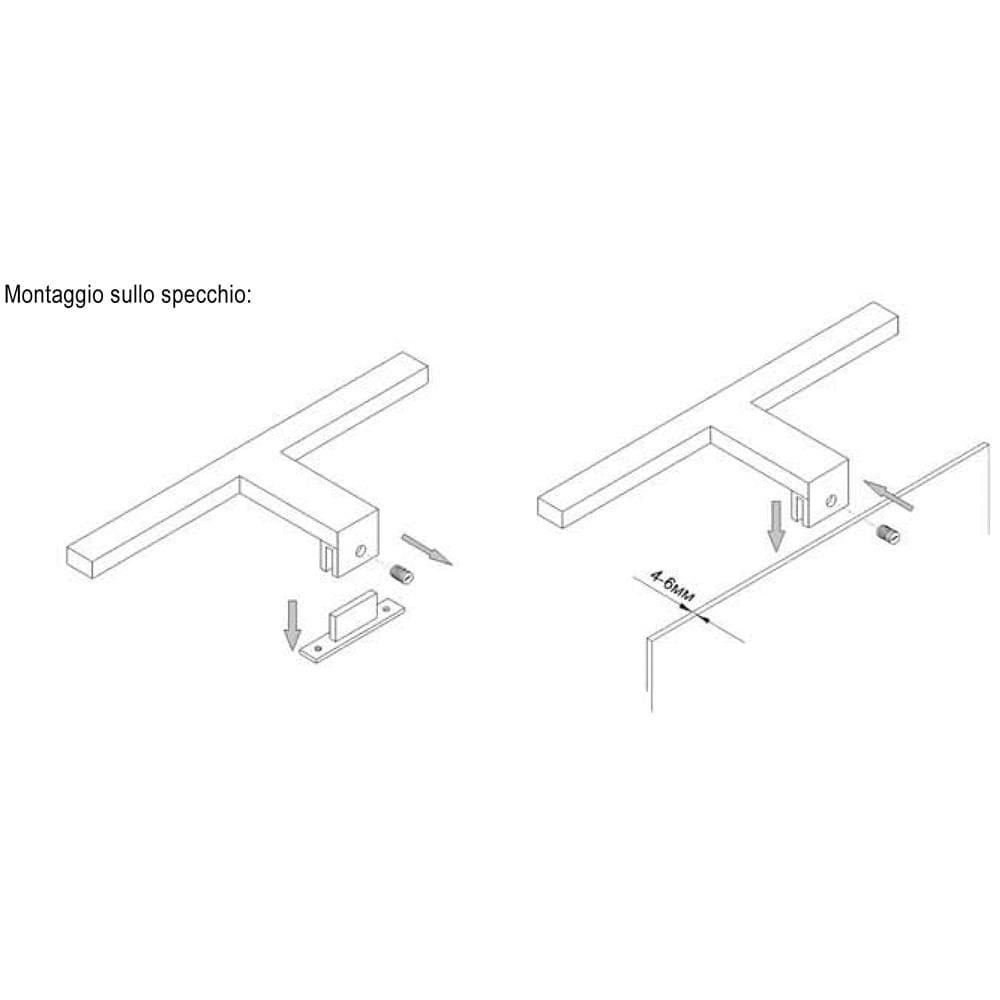 Applique Per Specchio Da Bagno In Plastica Cromata Lucida Con Led Integrato Ip44. 50 Cm - Foto 3