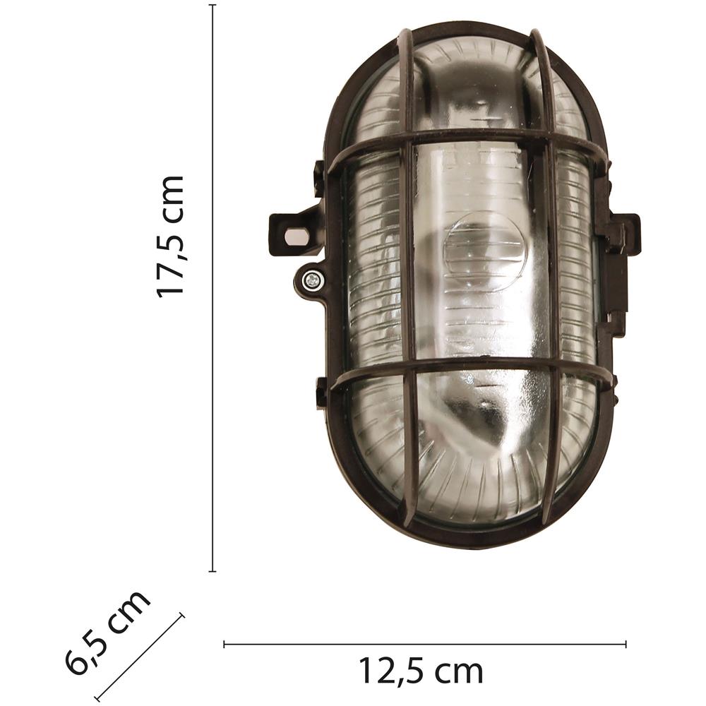 Applique Ovale In Plastica + Vetro Attacco E27 Max 60w Nero - Foto 2