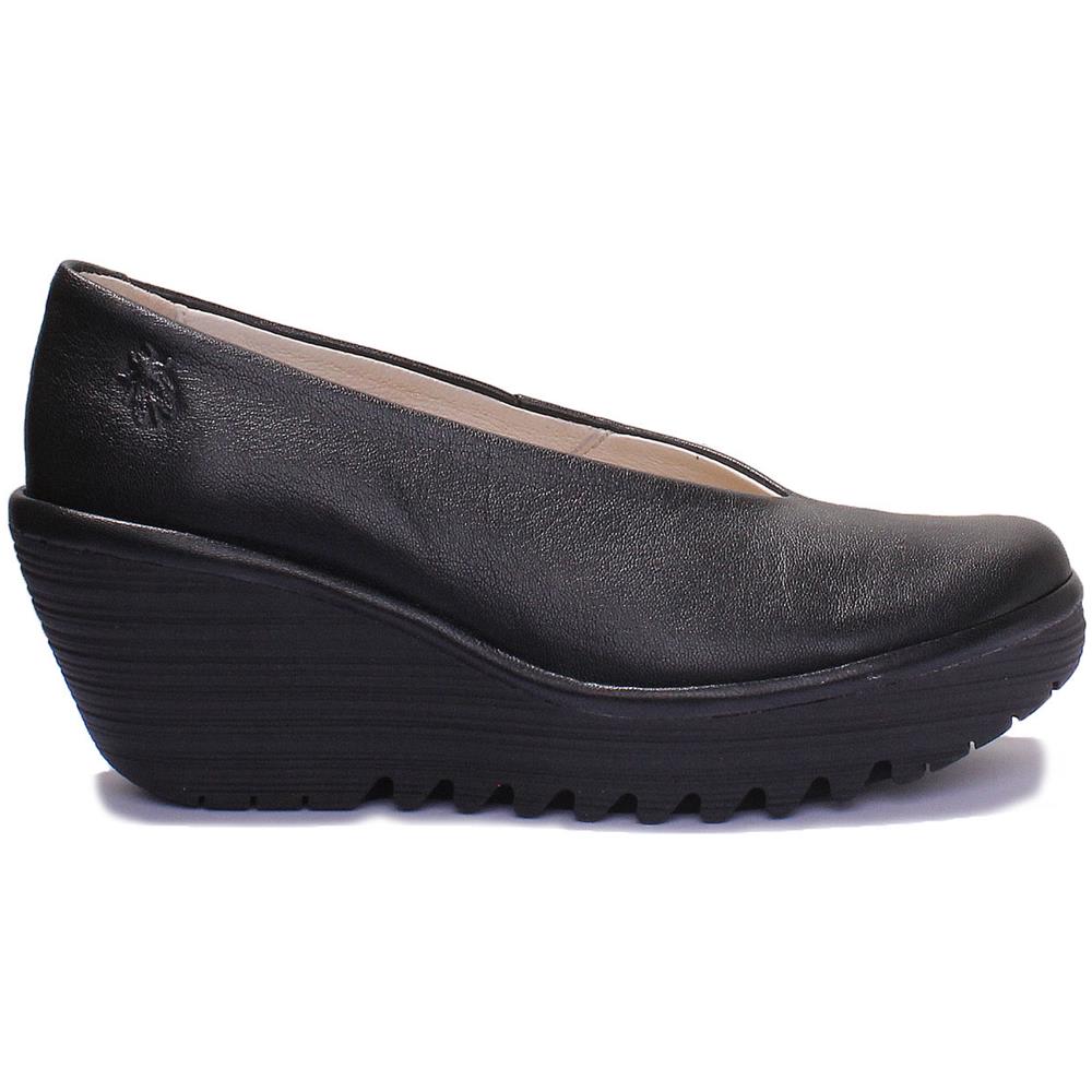 Yaz Cuneo Scarpe Di Cuoio Nero Per Le Donne - Foto 1