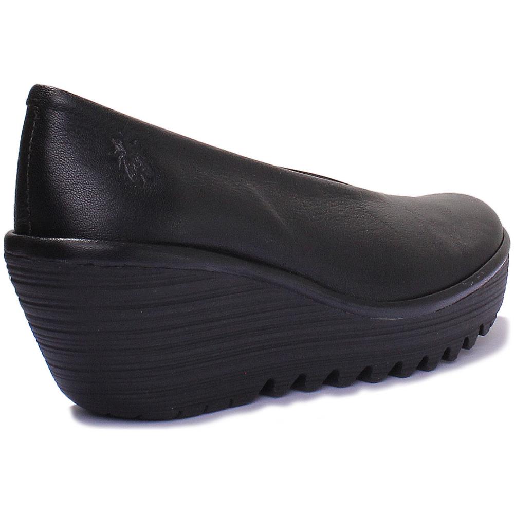 Yaz Cuneo Scarpe Di Cuoio Nero Per Le Donne - Foto 2