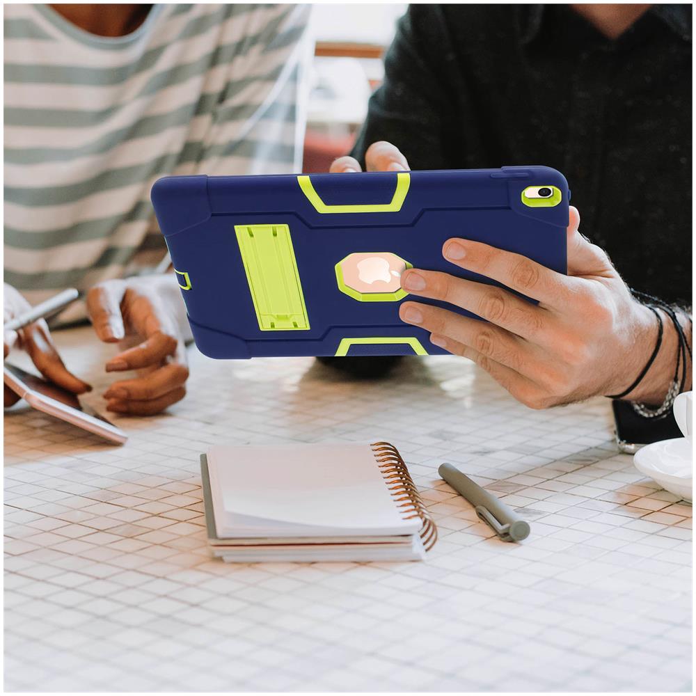 Cover Ipad Pro 10.5 E Air 3 2019 Protezione Bi-materiale Cavalletto Blue Verde - Foto 2