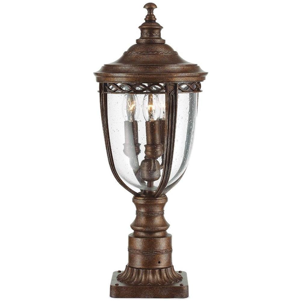 3 Light Medium Outdoor Piedistallo Luce British Bronze Ip44, E14 - Foto 1