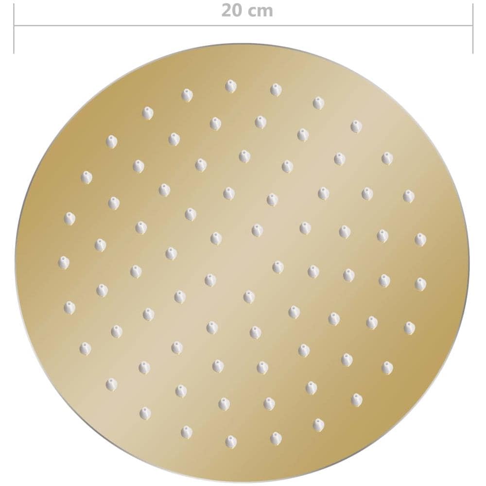 Testa Doccia A Pioggia In Acciaio Inox 20 Cm Rotonda Oro - Foto 7