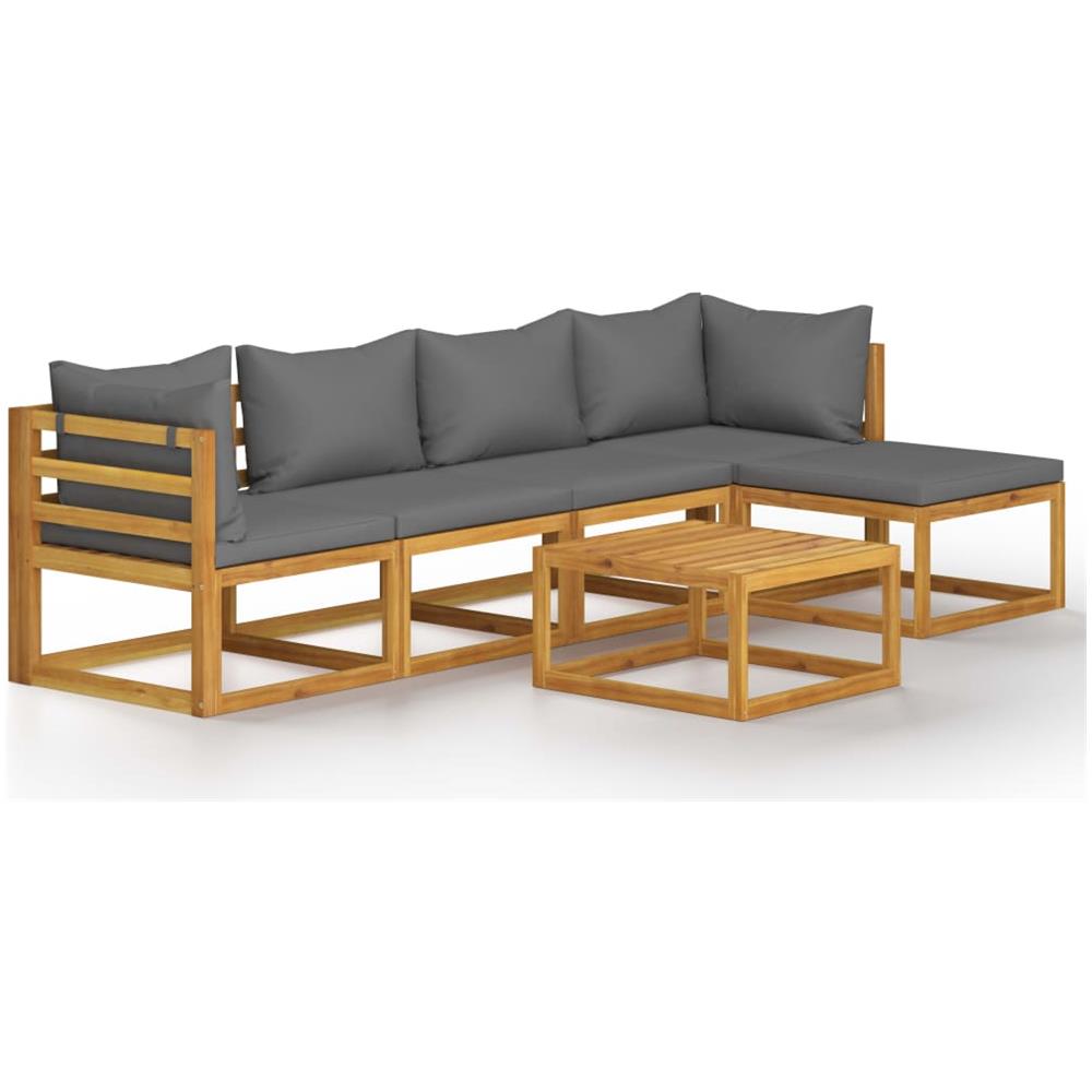 Set Divani Da Giardino 6 Pz Con Cuscini In Massello Di Acacia - Foto 1