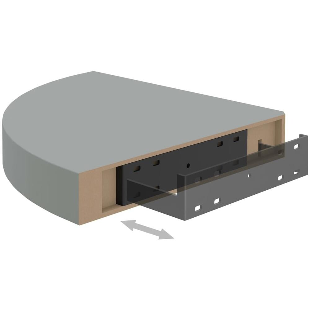 Scaffali Angolari A Parete 2 Pz Grigi 25x25x3,8 Cm Mdf - Foto 8