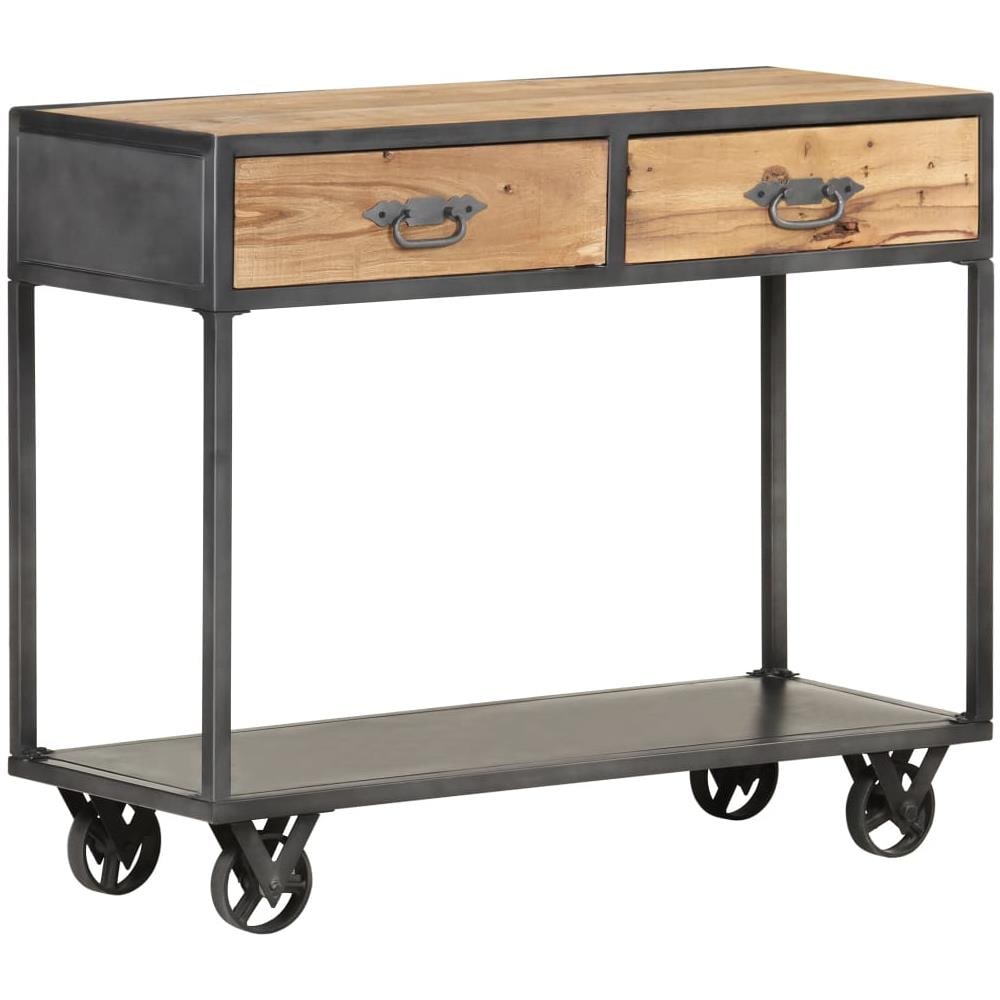 Tavolo Consolle 90x35x74cm In Legno Massello Di Recupero - Foto 1