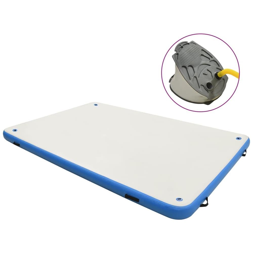 Tappeto Galleggiante Gonfiabile Blu e Bianco 200x150x15 cm - Foto 1