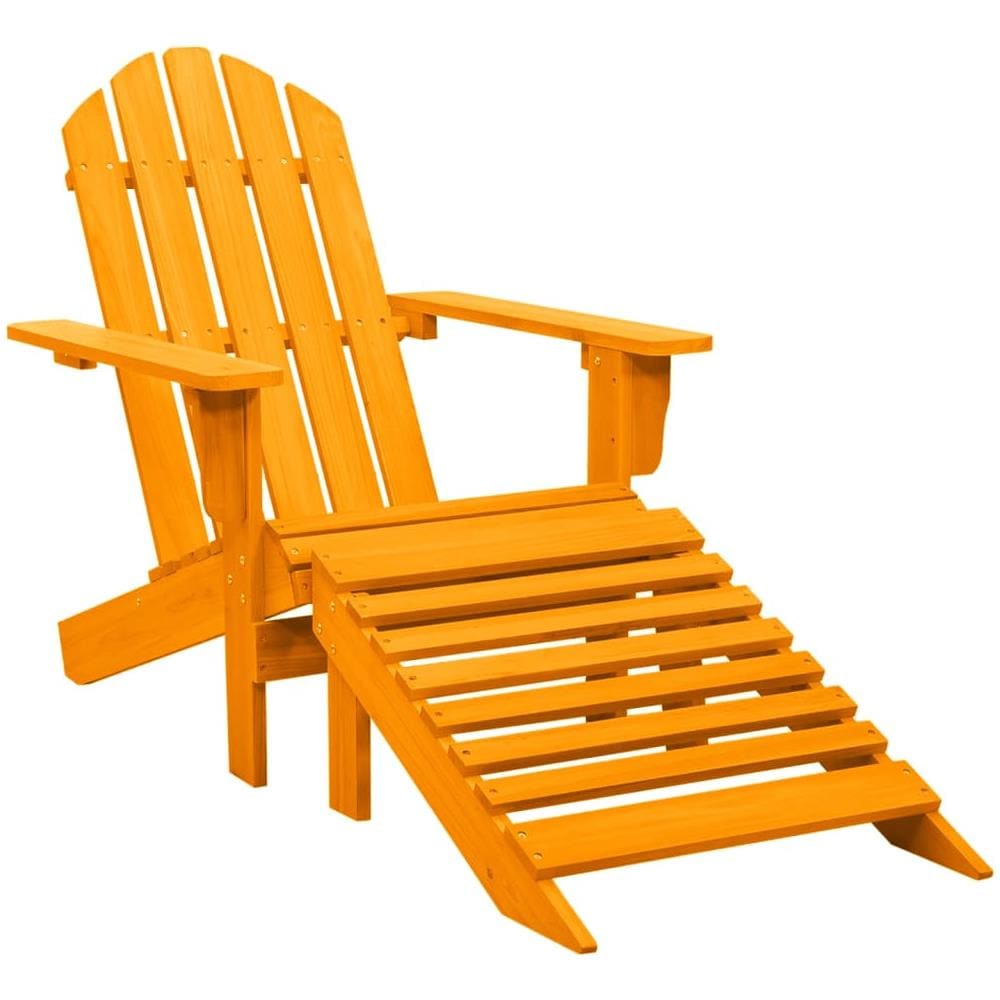 Sedia Giardino Adirondack con Pouf Massello di Abete Arancione - Foto 1