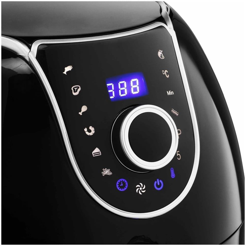Aerofryer XXL Friggitrice Ad Aria, capacità 5,2 l, Max potenza 1700 W, 8 programmi, da 80 °C a 200 °C, Nero - Foto 2