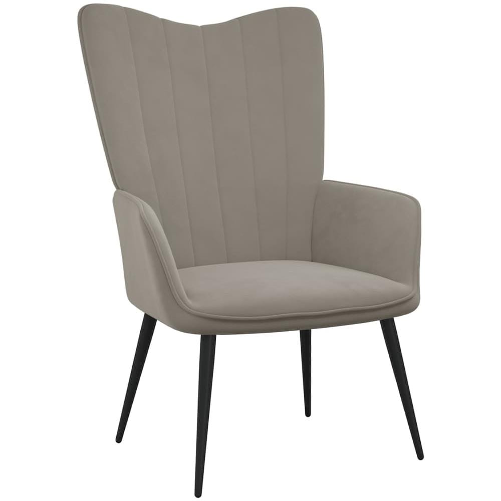 Sedia Relax Grigio Chiaro in Velluto - Foto 1