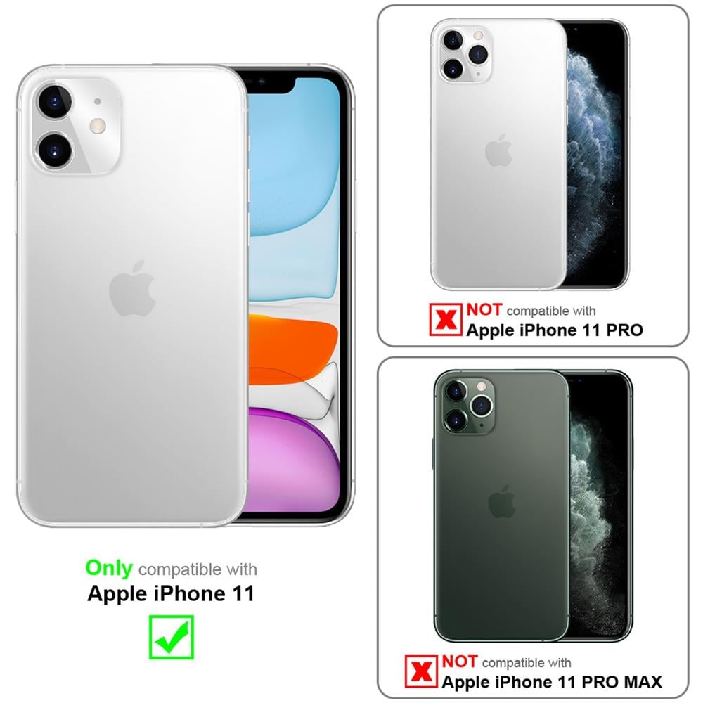 Custodia Compatibile Con Apple Iphone 11 - Ottica A Strisce In Cremisi Rosa - Coperchio Protettivo In Vetro Temperato E Silicone Tpu - Foto 2