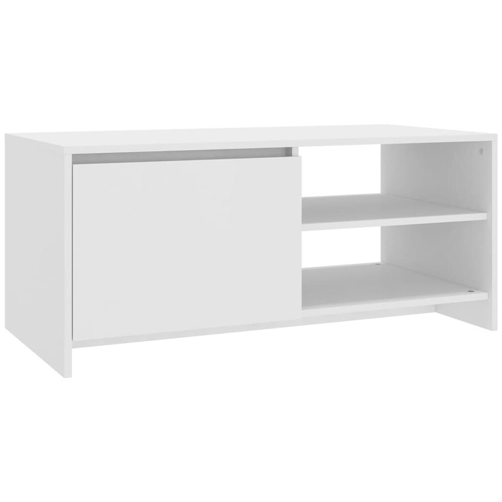 Tavolino Da Salotto Bianco 102x50x45 Cm Legno Multistrato - Foto 2