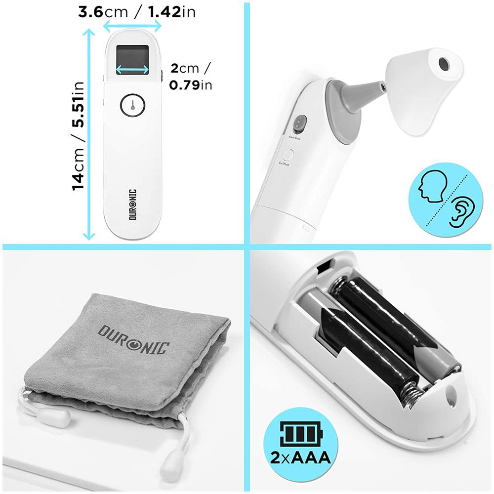 Irt3w Termometro Digitale Infrarossi 3 In 1 - Termometro Medico Digitale Senza Contatto Per Neonati / bambini / adulti E Oggetti - Retroilluminazione - Risultati Immediati E Accurati - Foto 2