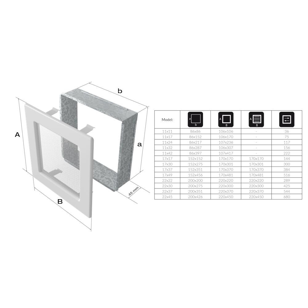 Griglia Di Ventilazione 17x17 Bianco Avec Une Persienne - Foto 4