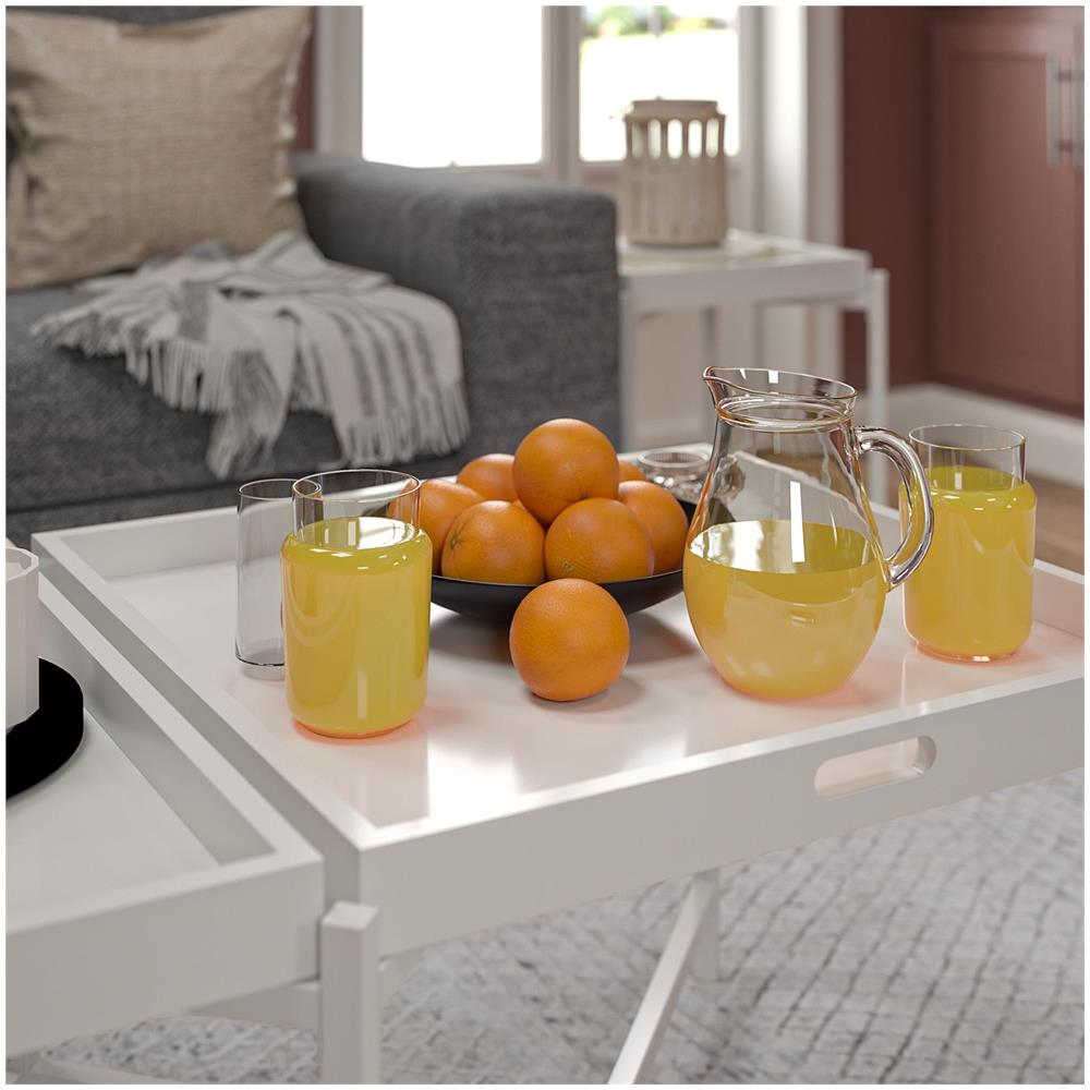 Poly Tavolino Con Piano A Vassoio Estraibile In Mdf Bianco - Foto 5