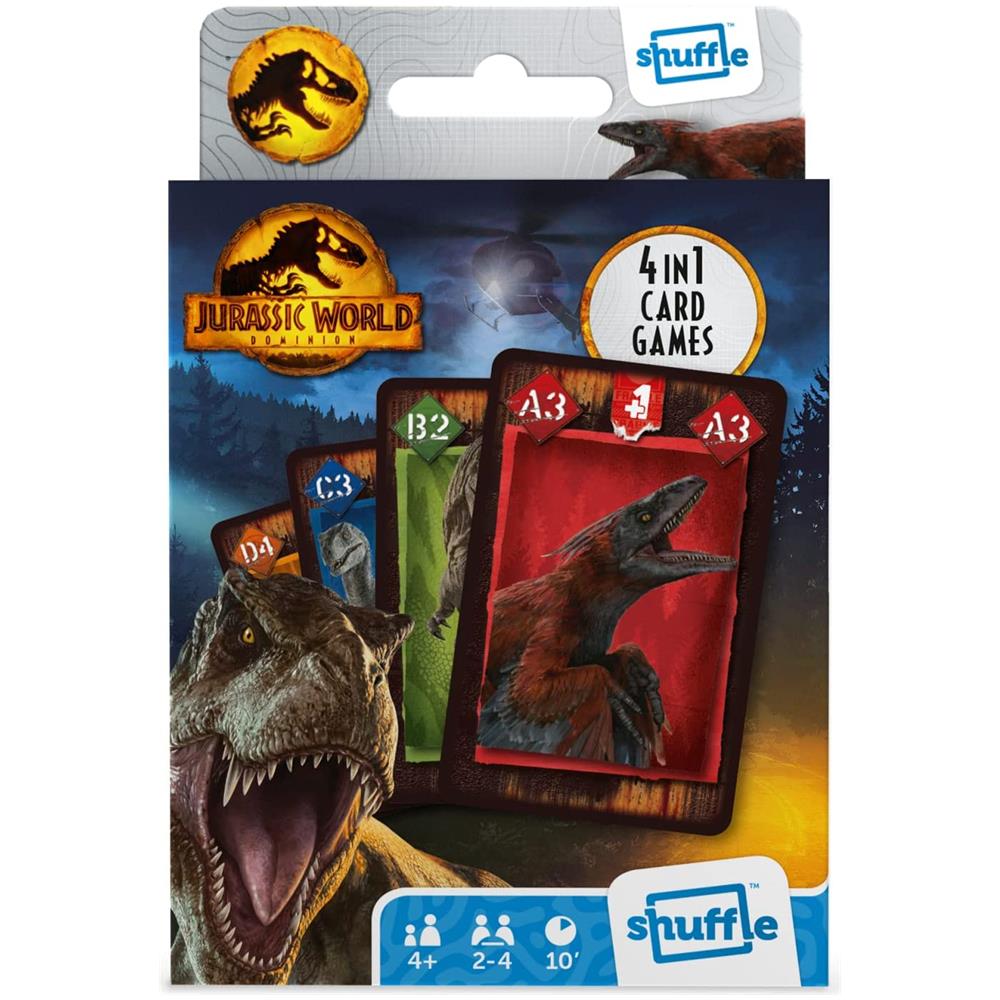 Shuffle - Giochi Di Carte Jurassic World - 4 In 1 - Foto 2