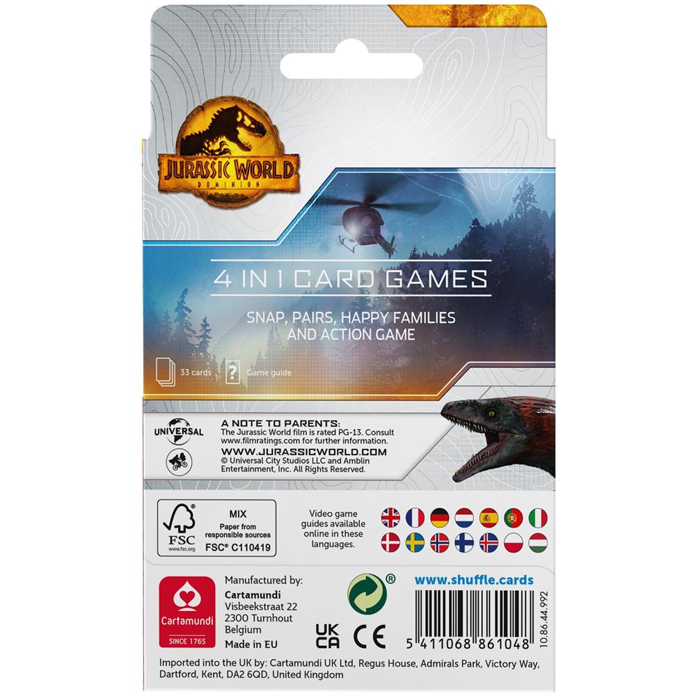Shuffle - Giochi Di Carte Jurassic World - 4 In 1 - Foto 5