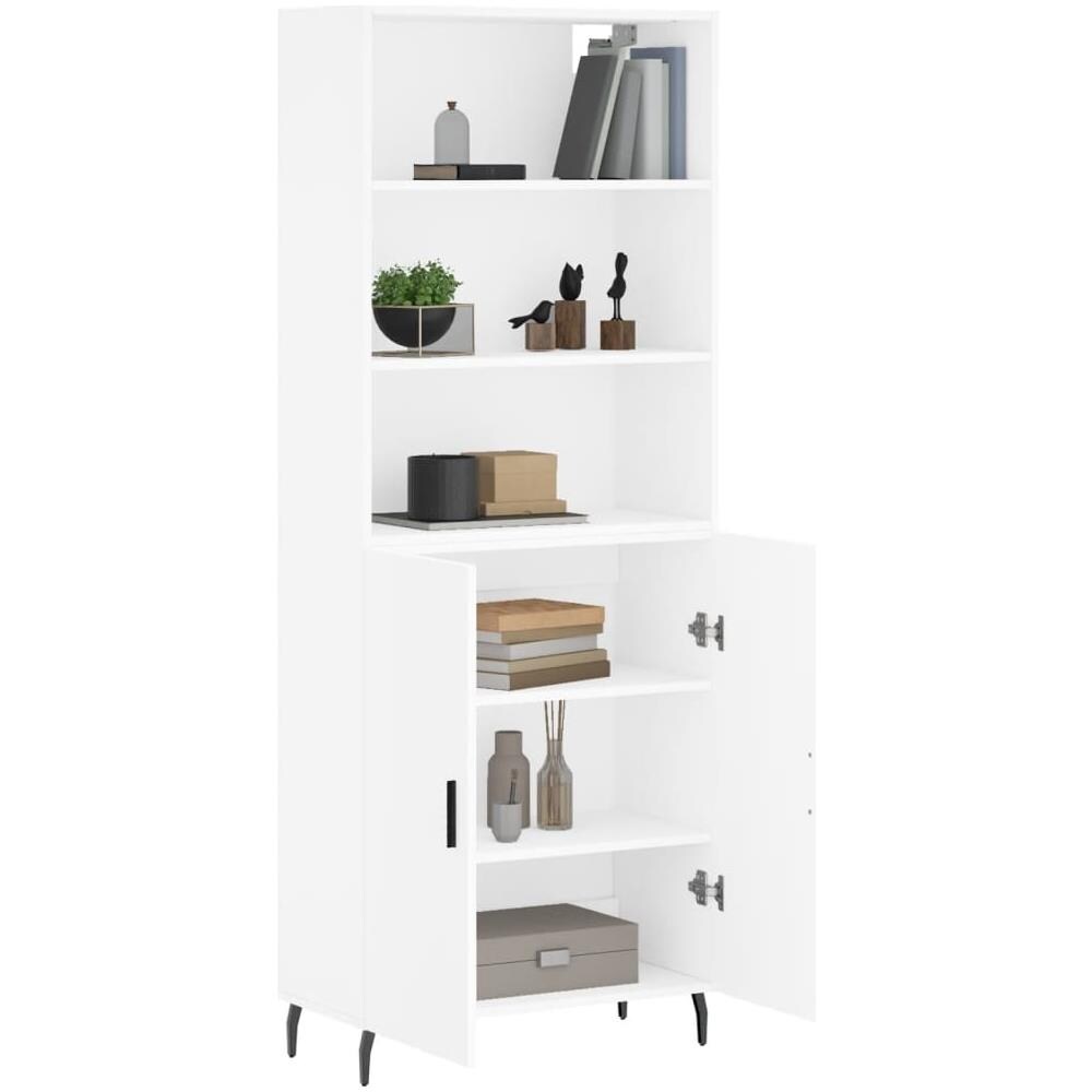 Credenza Bianca 69,5x34x180 Cm In Legno Multistrato - Foto 3