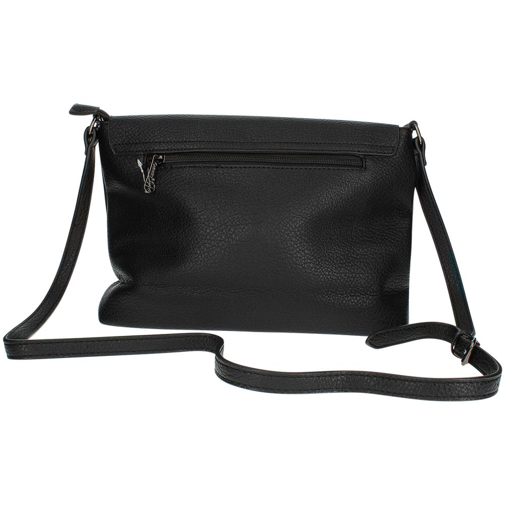 Borsa A Tracolla Con Patta In Similpelle - Paris - Nera - Foto 2