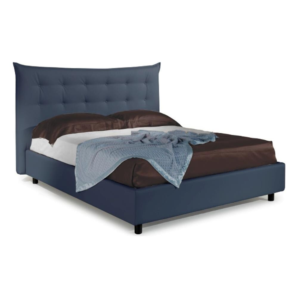 Letto Matrimoniale, Modello Joly, Un'interpretazione Di Un Modello Classico Ma Con Un Carattere Moderno, Rete A Doghe 160x200 Cm, Box Contenitore, Tessuto Giroletto Sfoderabile, Made In Italy - Foto 1