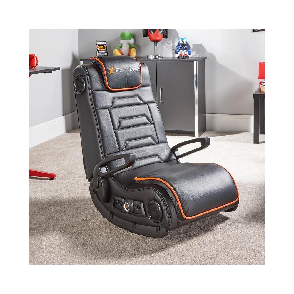 Sentinel Sedia da gioco per console Sedia imbottita tappezzata Nero, Arancione - Foto 1