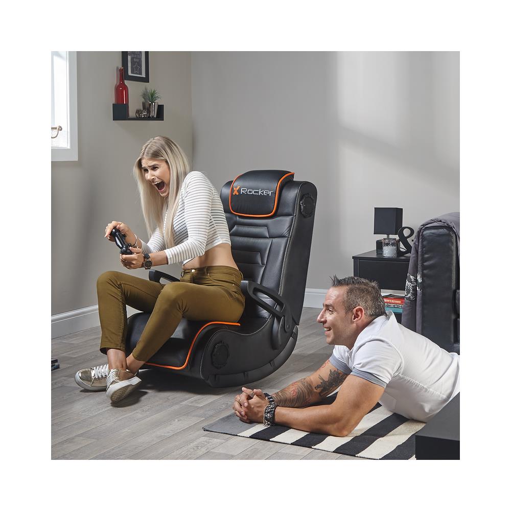 Sentinel Sedia da gioco per console Sedia imbottita tappezzata Nero, Arancione - Foto 8