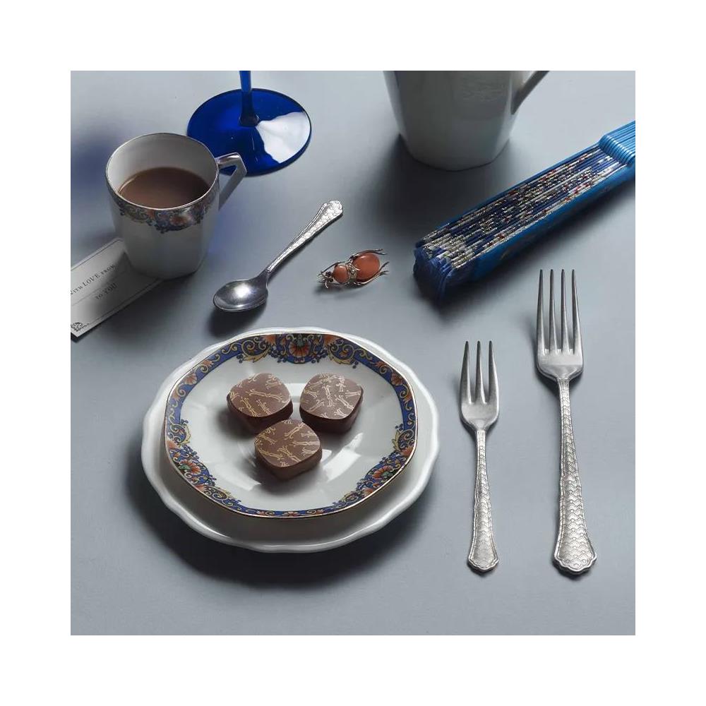 Settecento Stone Washed TXT Posate da tavola vintage in acciaio con decoro Confezione - Set da 24 Pezzi - 6 Posti Tavola - Confezione Standard Made in Italy - Foto 2