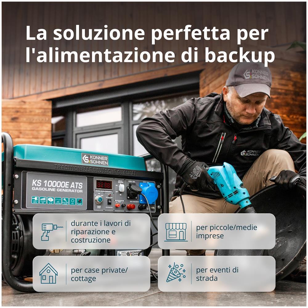 Generatore a benzina """" KS 10000E ATS Tensione, V 230 Potenza massima, kW 8.0 - Foto 1