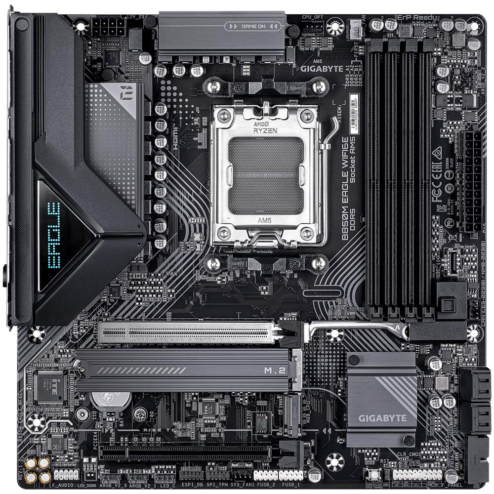B850M EAGLE WIFI6E Scheda Madre - CPU AMD Ryzen Serie 9000, VRM digitale 8+2+2 fasi, fino a 8200MHz DDR5 (OC), 1xPCIe 5.0 + 1xPCIe 4.0 M. 2, Wi-Fi 6E, LAN 2.5GbE, USB 3.2 Gen 2 - Foto 2