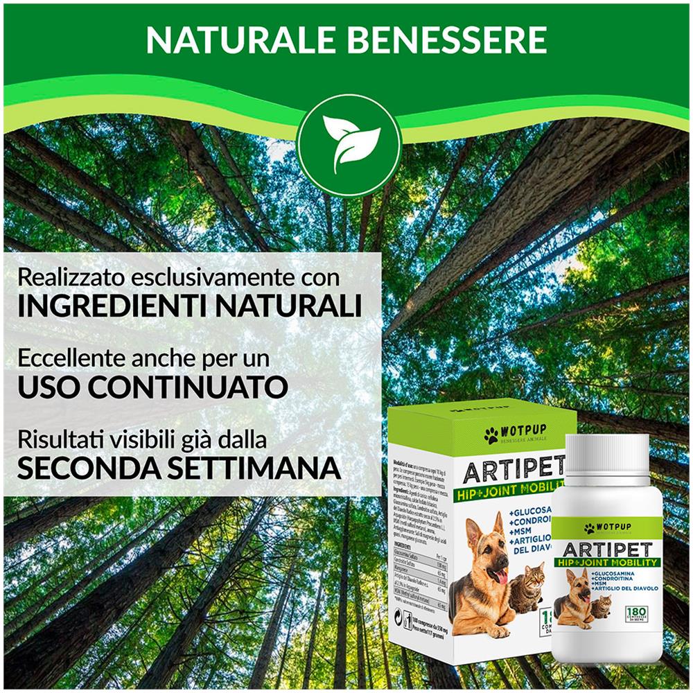 ArtiPet Integratore Naturale per Articolazioni Cani e Gatti 180 Compresse con Glucosamina Condroitina MSM e Artiglio del Diavolo - Foto 1