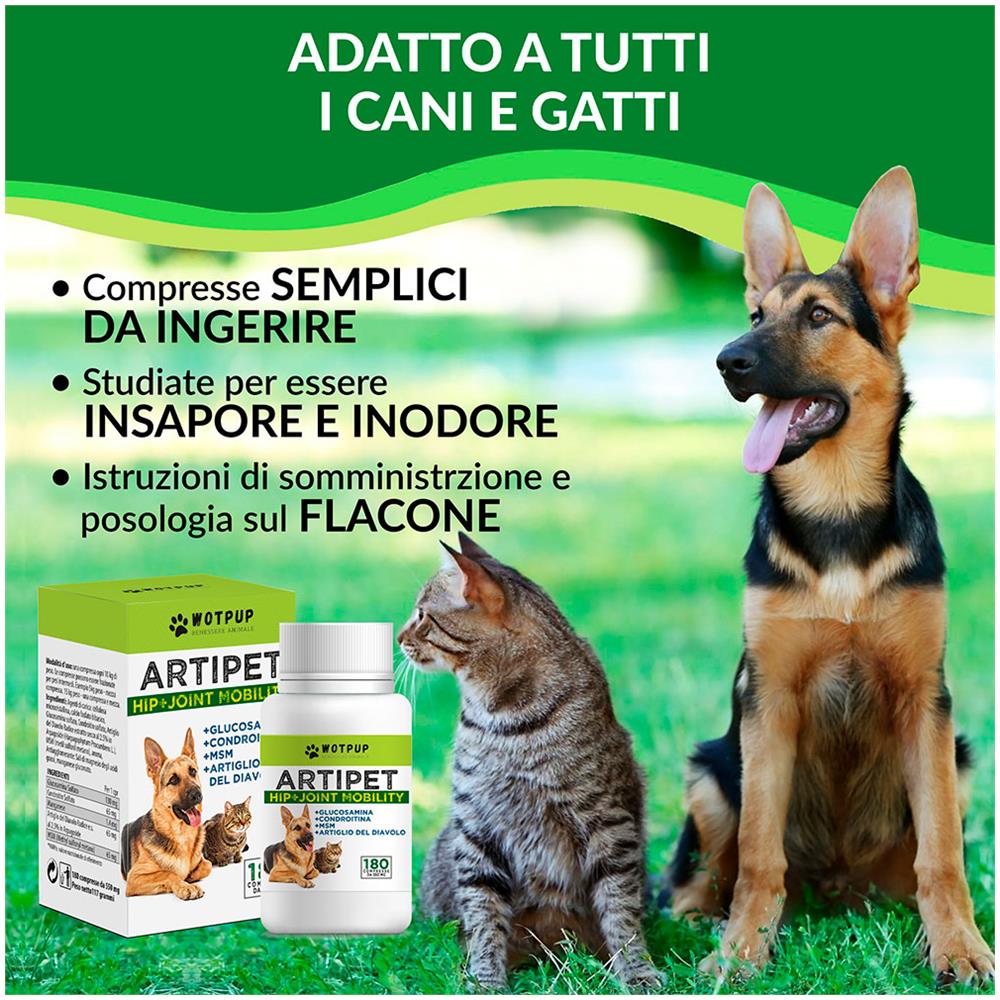 ArtiPet Integratore Naturale per Articolazioni Cani e Gatti 180 Compresse con Glucosamina Condroitina MSM e Artiglio del Diavolo - Foto 2