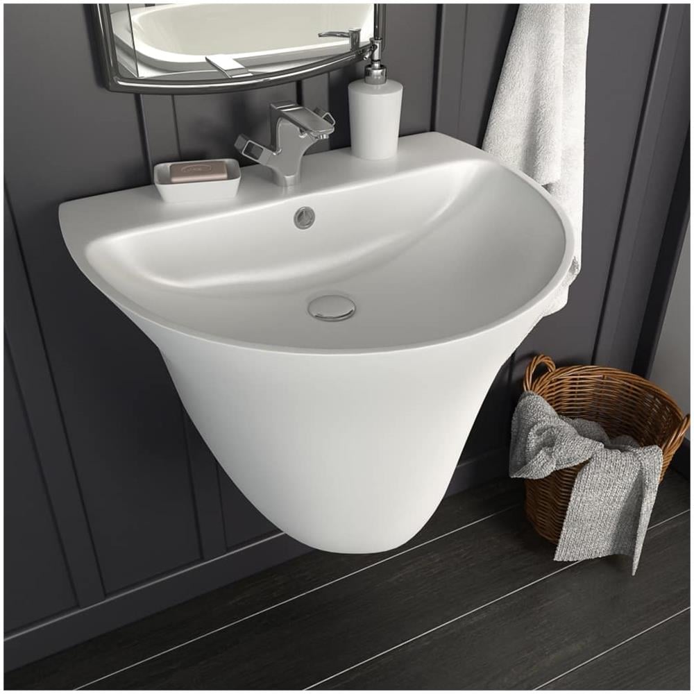 Lavabo A Parete In Ceramica Bianca 560x480x420 Mm - Foto 1